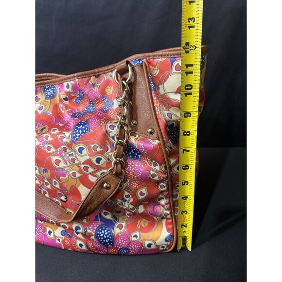 BollyDoll Summer Peacock Purse Beach 2000s Faux Leather Accents Artsy - Picture 10 of 15